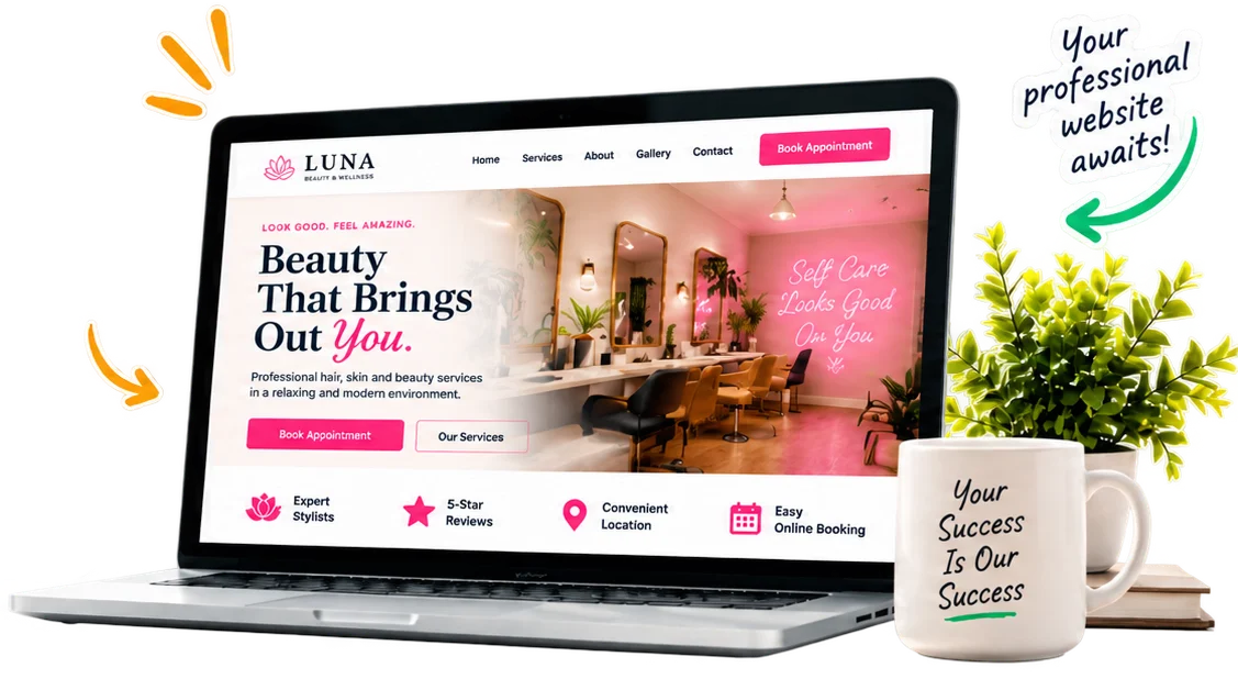 Professional beauty salon website ready to launch for a small business