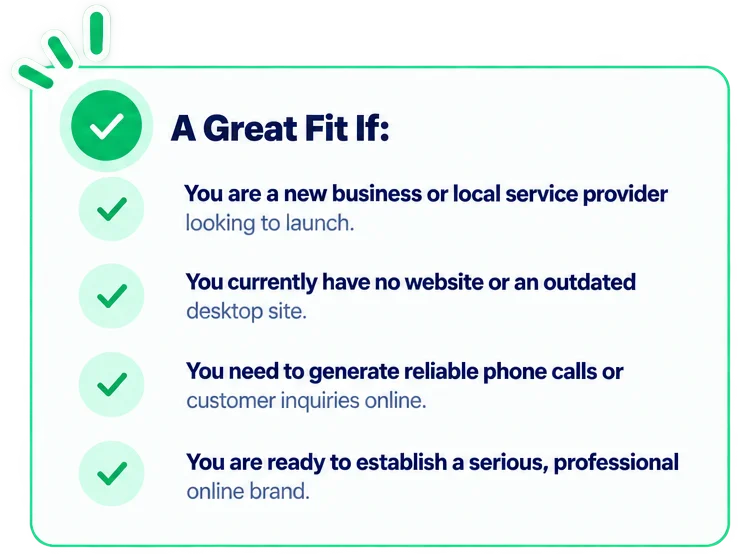 Small business qualifications for the Free Website Program