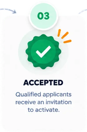 Qualified applicant accepted into the program